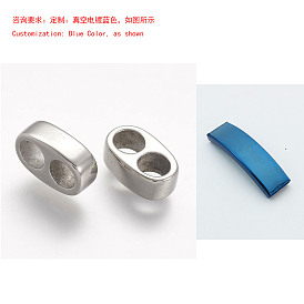 304 barres d'espacement en acier inoxydable 2, ovale, pour la fabrication de bracelets en cuir