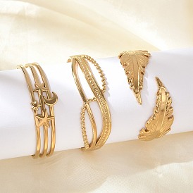 304 женские браслеты-манжеты из нержавеющей стали, реальный 18 k позолоченный