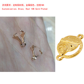 Brass Pendant Pinch Bails, Ice Pick Pinch Bails, Rack Plating, Nickel Free