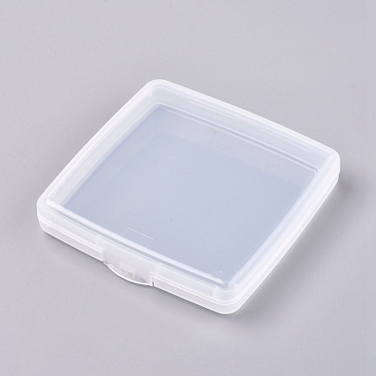 Boîtes de conteneurs de stockage de perles en polypropylène transparent (pp), avec des couvercles, carrée