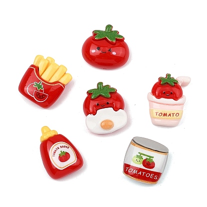 Томатные непрозрачные смоляные кабошоны, разнообразные