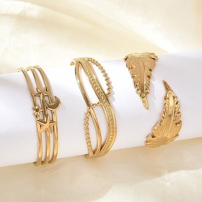 304 женские браслеты-манжеты из нержавеющей стали, реальный 18 k позолоченный