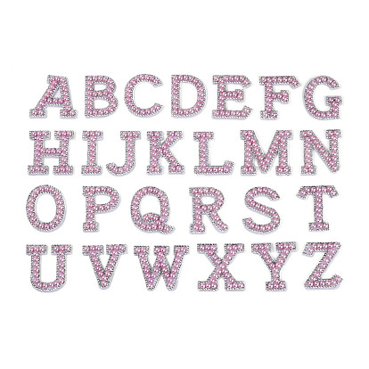 26шт. страз в виде букв от A до Z с пластиковыми тканевыми нашивками