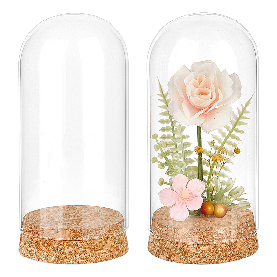 Стеклянные колпаки-купола, крышки колокольчика cloche, с пробковыми пробками для бутылок, арка