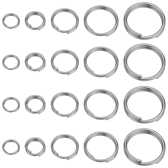 400шт 5 стили 304 разрезные кольца из нержавеющей стали, кольца с двойной петлей