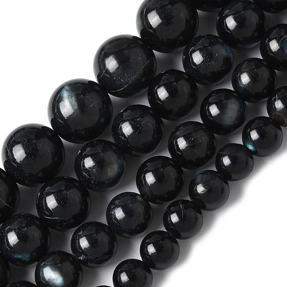 Натуральный черный оболочки губ бисер нитей, окрашенные, круглые