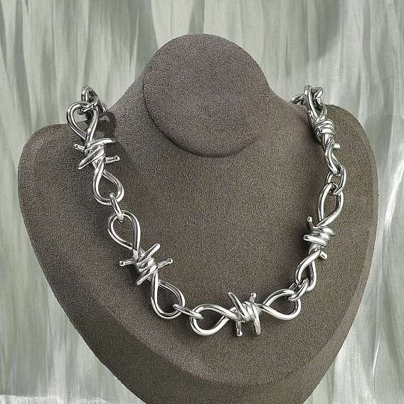 304 ожерелья из колючей проволоки из нержавеющей стали для женщин и мужчин