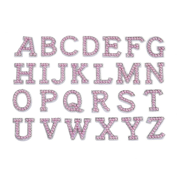26шт. страз в виде букв от A до Z с пластиковыми тканевыми нашивками