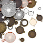 1Bag Alloy Pendant Cabochon Settings, Mixed Shapes