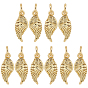 10Pcs Brass Pendants, Wing Charms, with Jump Ring, Long-Lasting Plated, Lead Free & Cadmium Free
