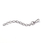 304 Stainless Steel Chain Extender, with Teardrop Charms