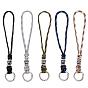 5pcs 5 couleurs alliage crâne 7 noyaux intérieurs polyester et spandex cordon cordes pendentif décorations, avec anneaux de ressort en alliage de zinc, couleurs mélangées