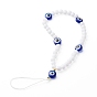 Plastic Beads Mobile Straps, with Resin Evil Eye Round Beads and Nylon Thread