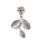 Tibetan Style Alloy Pendants, with 304 Stainless Steel Findings, Leaf