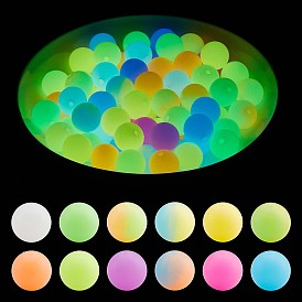 120Pcs Silicone Beads 12mm Fluorescent Silicone Beads for Keychain Making, Glow in the Dark Colorful Silicone Bead Kit for Bracelets Necklaces Craft Making