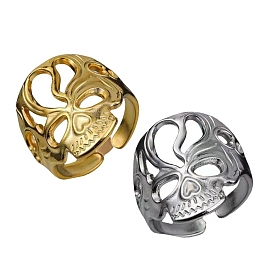 Stainless Steel Cuff Rings, Skull