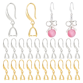 4 наборы 2 цвета латунь гладкие крючки для сережек, с поручителями