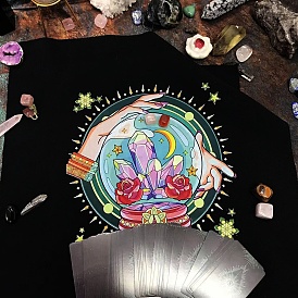 Polyester Tarot Tablecloth for Divination, Tarot Card Pad, Pendulum Tablecloth, Square