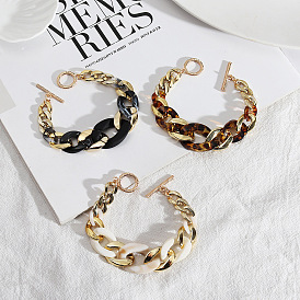 Candy-colored resin buckle fashion personality versatile chain bracelet for women