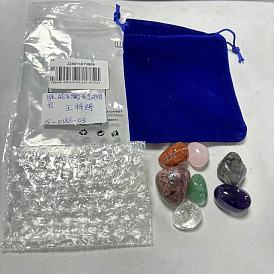 Conjuntos de piedras rodadas mixtas naturales, pepitas piedras curativas, para la terapia de alivio del estrés por ansiedad, sin agujero / sin perforar