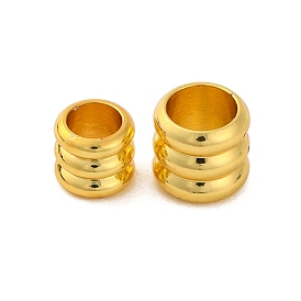 Rack Plating Brass Beads, Cadmium Free & Lead Free, Long-Lasting Plated, Column with Groove