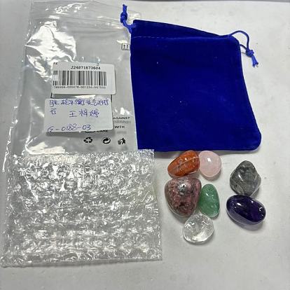 Conjuntos de piedras rodadas mixtas naturales, pepitas piedras curativas, para la terapia de alivio del estrés por ansiedad, sin agujero / sin perforar