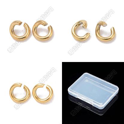 120 pcs 3 styles 304 anneaux ouverts en acier inoxydable
