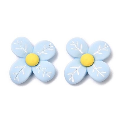 Opaque Resin Cabochons Accessories, Flower