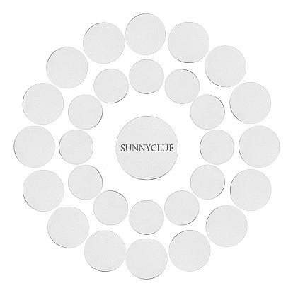 200Pcs 2 Style 316 Surgical Stainless Steel Cabochons, Flat Round