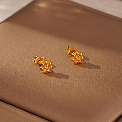 Минималистичные 304 геометрические серьги-гвоздики с цветами из нержавеющей стали для повседневной носки