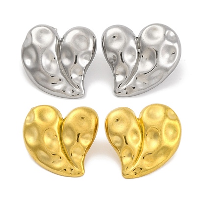 Ионное покрытие (ip) 304 серьги-гвоздики из нержавеющей стали, сердце