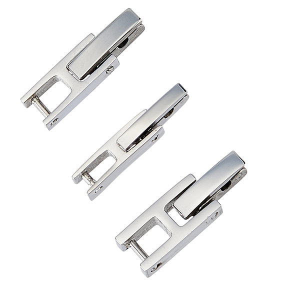 3pcs 3 styles 304 fermoirs de bracelet de montre en acier inoxydable