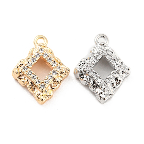 Латунные микро проложить кубического циркония подвески, без кадмия, без никеля и без свинца, ромб