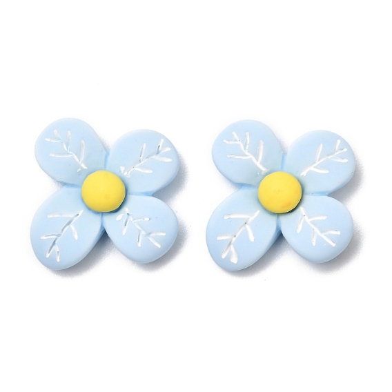 Opaque Resin Cabochons Accessories, Flower