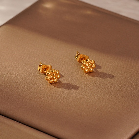 Минималистичные 304 геометрические серьги-гвоздики с цветами из нержавеющей стали для повседневной носки