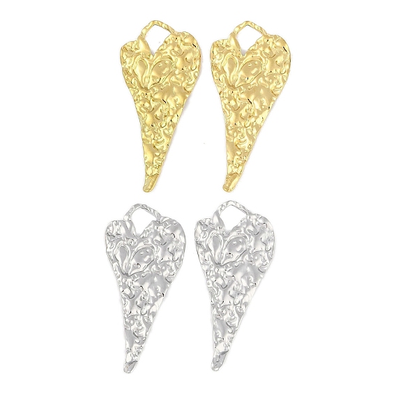 Ионное покрытие (ip) 304 большие подвески из нержавеющей стали, фактурная подвеска в виде сердца