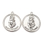 Сплавочные подвески тибетского стиля, плоский круг с амулетами святого Антония, без свинца и без кадмия