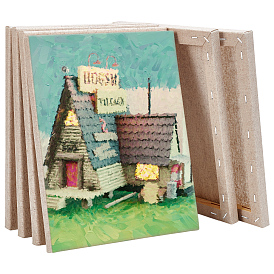 6 шт. прямоугольные деревянные панели для покраски из льна, пустые доски для рисования, для масляной и акриловой живописи