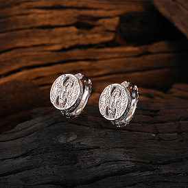 925 Sterling Silver Tang Grass Pig Nose Earrings for Women, Unique Design Jewelry