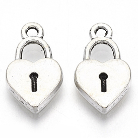Сплавочные подвески тибетского стиля, без кадмия и без свинца, на день Святого Валентина, сердце замок