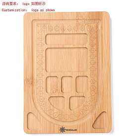 Bamboo Bead Design Board, DIY Beading Jewelry Necklace Making Tray, Rectangle with Black Logo
