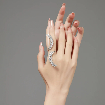 Кольца-манжеты из листовой латуни с кристаллами и стразами для женщин