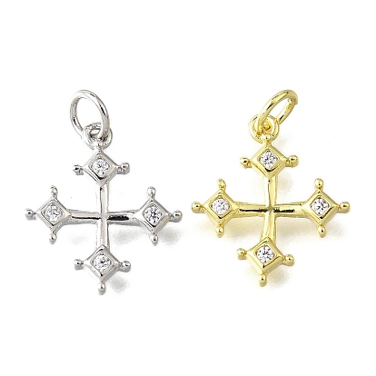 Латунные микро проложить кубического циркония подвески, крест прелести, с целью перехода в кольце, долговечный, без свинца и без кадмия, стойки покрытие
