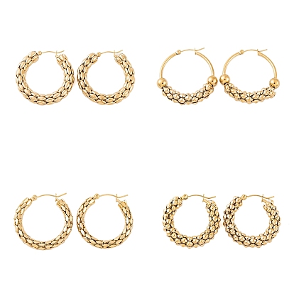 Ионное покрытие (ip) 304 серьги-кольца из нержавеющей стали для женщин, кольцо из попкорна