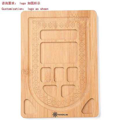 Bamboo Bead Design Board, DIY Beading Jewelry Necklace Making Tray, Rectangle with Black Logo