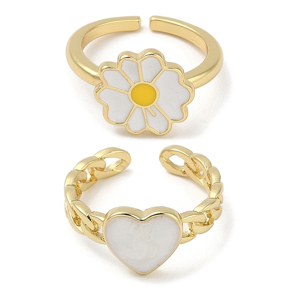 Кольца-манжеты для женщин из латуни с покрытием стойки, с эмалью, без кадмия и без свинца, долговечный, реальный 18 k позолоченный