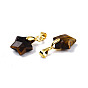Gemstone Charms, with Golden Plated Brass Findings, Faceted Star