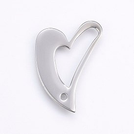 304 Stainless Steel Open Heart Pendants, Hollow