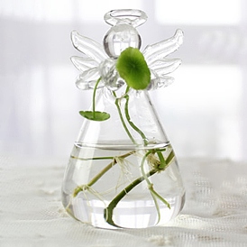 Стеклянная ваза в форме ангела, Гидропонный террариум-контейнер-ваза для домашнего офиса и садового декора