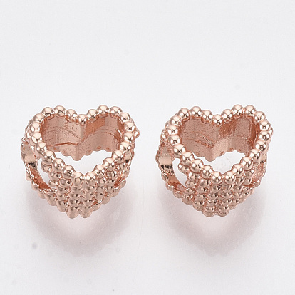 Alloy European Beads, Large Hole Beads, Heart